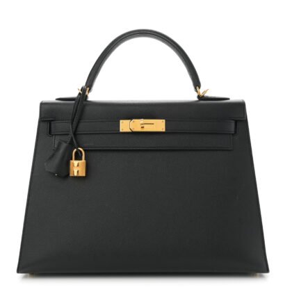 Hermes Kelly 32 Black Leather