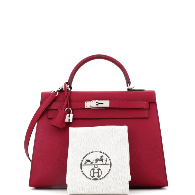 Hermes Kelly 32 Red Leather - Image 2