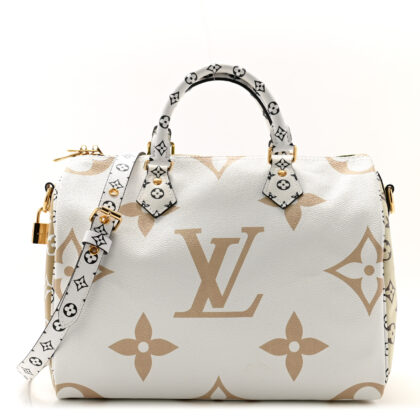 LV Monogram Giant Speedy 30 Kaki Beige