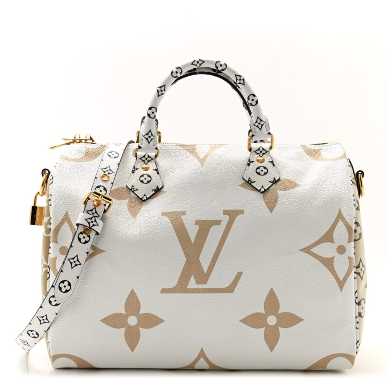 LV Monogram Giant Speedy 30 Kaki Beige